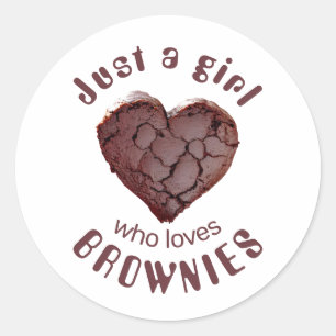 Just a girl who loves brownies classic round sticker
