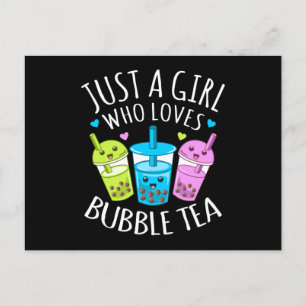 Just A Girl Who Loves Bubble Tea Boba Kawaii Tea Postcard