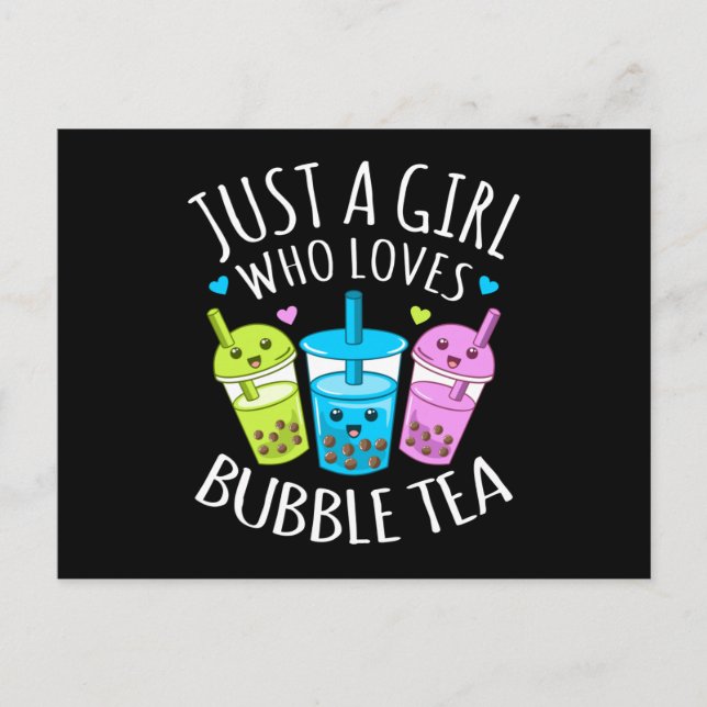 Just A Girl Who Loves Bubble Tea Boba Kawaii Tea Postcard (Front)