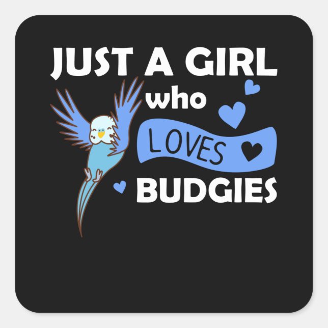 Just A Girl Who Loves Budgie Sweet Bird Square Sticker (Front)