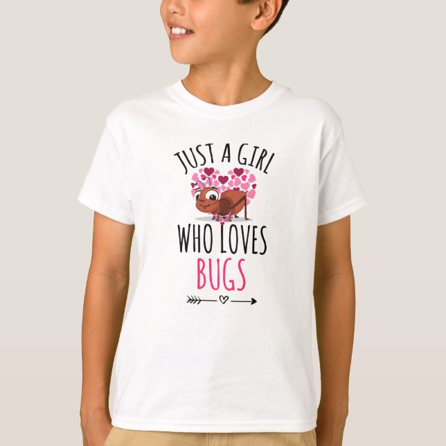 Just A Girl Who Loves Bugs | Insect Collector Bugs T-Shirt (Front)