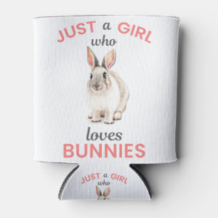 Just a Girl Who Loves Bunnies Cute Gift for Bunny Can Cooler