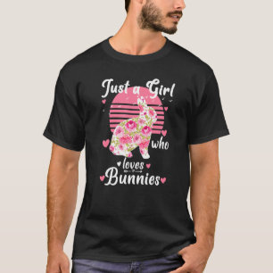 Just A Girl Who Loves Bunnies Cute Women Rabbit T T-Shirt