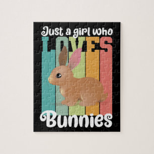 Just a Girl who loves Bunnies Easter Bunny Cute Jigsaw Puzzle