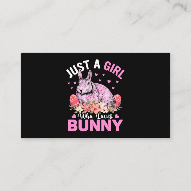 Just A Girl Who Loves Bunnies Easter Day Chocolate Business Card (Front)