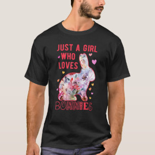 Just A Girl Who Loves Bunnies Floral Bunny Easter  T-Shirt