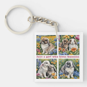 Just a girl who loves bunnies key ring