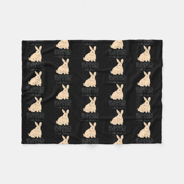 Just A Girl Who Loves Bunnies Rabbit  Fleece Blanket (Front (Horizontal))