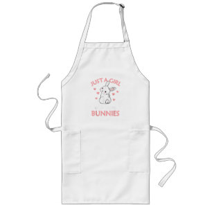 Just A Girl Who Loves Bunnies Rabbit Long Apron