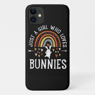 Just A Girl Who Loves Bunnies Rainbow iPhone 11 Case