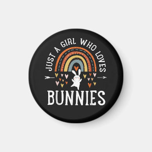 Just A Girl Who Loves Bunnies Rainbow Magnet