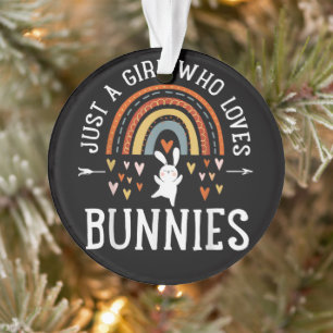 Just A Girl Who Loves Bunnies Rainbow Ornament