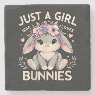Just A Girl Who Loves Bunnies Stone Coaster