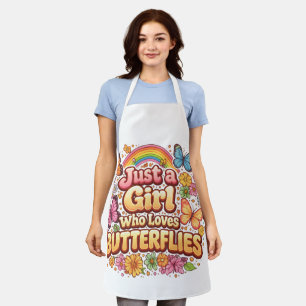 Just a Girl Who Loves Butterflies – Cute Floral  Apron