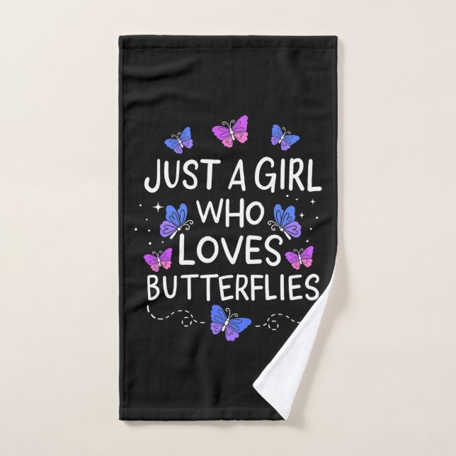 Just A Girl Who Loves Butterfly Hand Towel (Hand Towel)