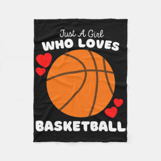 Just A Girl Who Loves Bysketbyll - Cute Girls Bysk Fleece Blanket