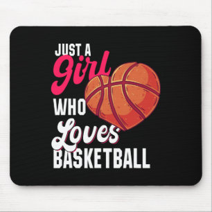 Just A Girl Who Loves Bysketbyll Girl Kids Girls B Mouse Mat