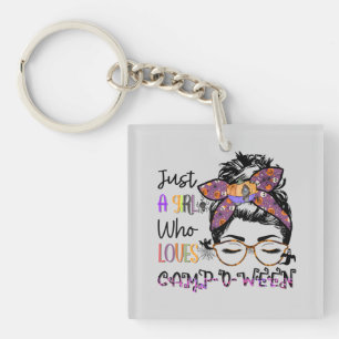Just a Girl Who Loves Camp-o-ween – Halloween Camp Key Ring