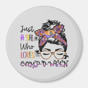Just a Girl Who Loves Camp-o-ween Halloween Camp Magnet