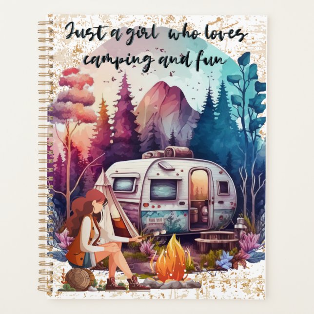 Just a Girl who loves camping and fun Planner (Front)