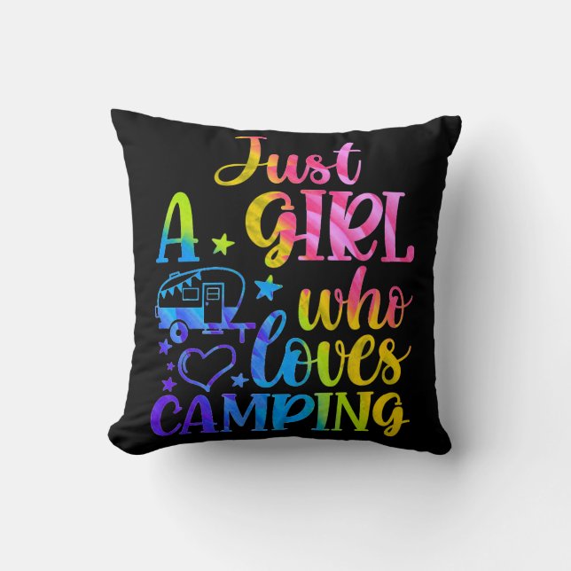 Just A Girl Who Loves Camping  Cushion (Front)