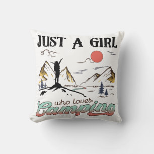 Just A Girl Who Loves Camping Cushion