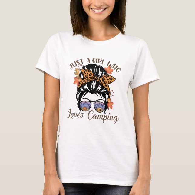 Just a Girl Who Loves camping T-Shirt (Front)