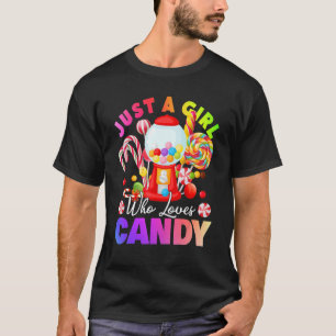 Just A Girl Who Loves Candy Lollipop Sweet Tester  T-Shirt