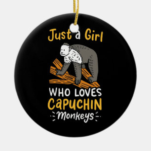 Just A Girl Who Loves Capuchin Monkeys Ceramic Tree Decoration