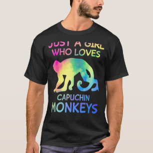Just A Girl Who Loves Capuchin Monkeys Funny Monke T-Shirt