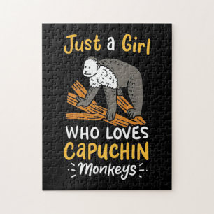 Just A Girl Who Loves Capuchin Monkeys Jigsaw Puzzle