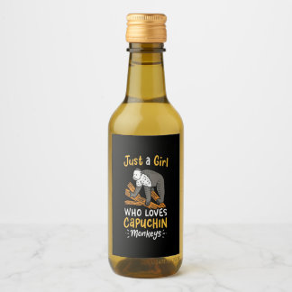 Just A Girl Who Loves Capuchin Monkeys Wine Label