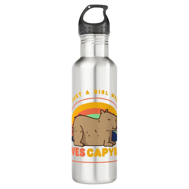 Just a Girl Who Loves Capybaras 710 Ml Water Bottle (Front)