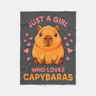 Just A Girl Who Loves Capybaras Cute Capybara Love Fleece Blanket
