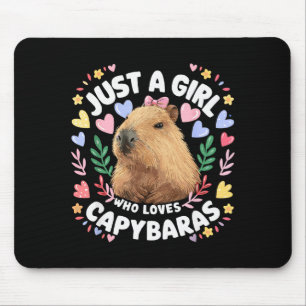 Just A Girl Who Loves Capybaras Cute Capybara Love Mouse Mat