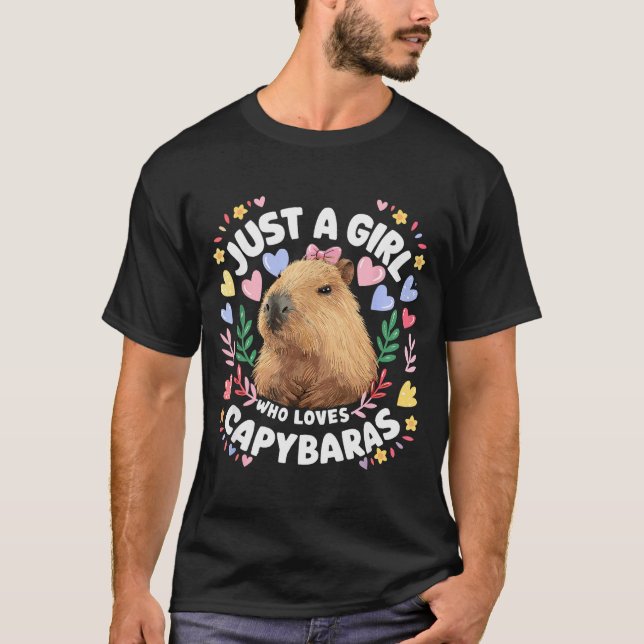 Just A Girl Who Loves Capybaras Cute Capybara Love T-Shirt (Front)