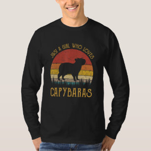 Just A Girl Who Loves Capybaras Funny Rodent Anima T-Shirt