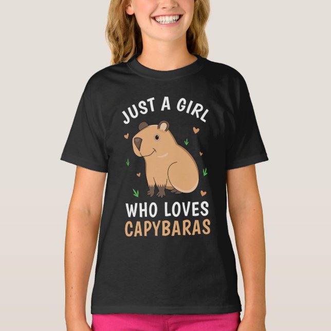 Just A Girl Who Loves Capybaras Kids T-Shirt (Front)