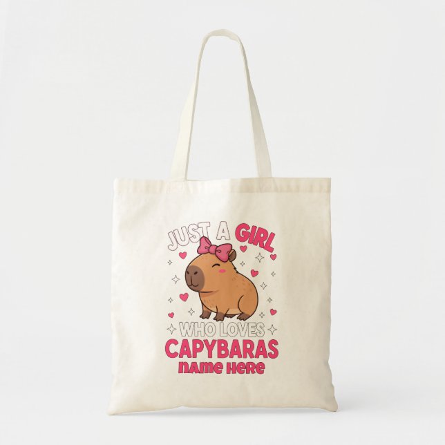 Just a Girl Who Loves Capybaras Tote Bag (Front)