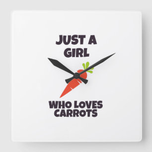 Just a girl who loves carrots square wall clock