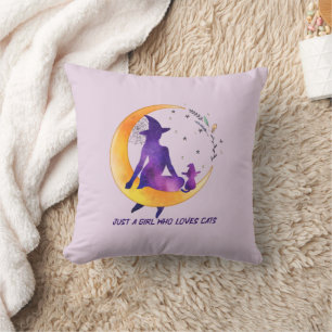 Just A Girl Who Loves Cat Cushion
