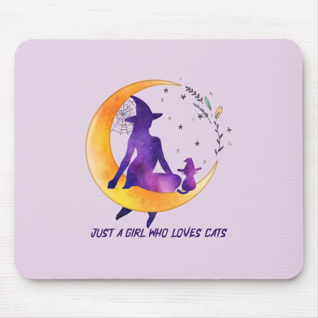 Just A Girl Who Loves Cat Mouse Mat (Front)