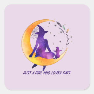 Just A Girl Who Loves Cat Square Sticker