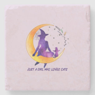Just A Girl Who Loves Cat Stone Coaster