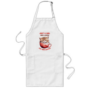 Just a Girl Who Loves Cats and Coffee (2) Long Apron