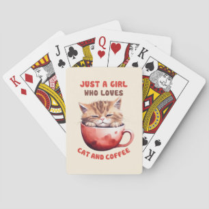 Just a Girl Who Loves Cats and Coffee (2) Playing Cards