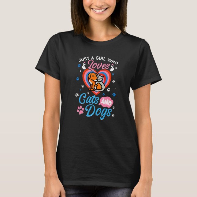 Just a Girl who Loves Cats and Dogs Premium T-Shirt (Front)