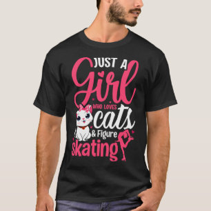 Just a Girl Who Loves Cats and Figure Skating Nove T-Shirt