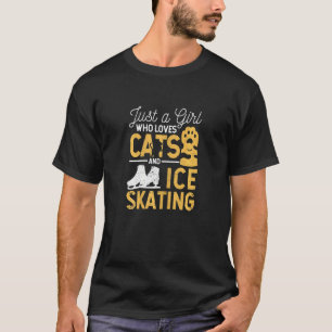 Just A Girl Who Loves Cats And Ice Skating Figure T-Shirt