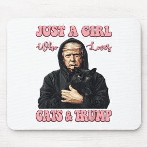 Just A Girl Who Loves Cats And Trump Funny Cat And Mouse Mat